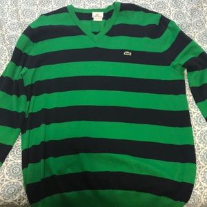 V-neck striped sweater